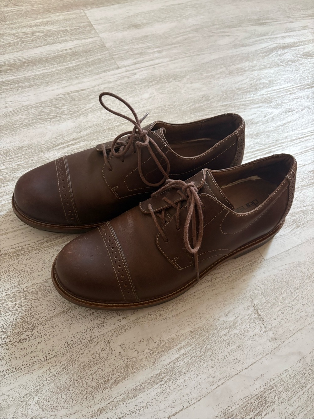 Men's Brown Leather Cap-Toe Lace-Up Dress Shoes Dansko - Picture 2 of 5
